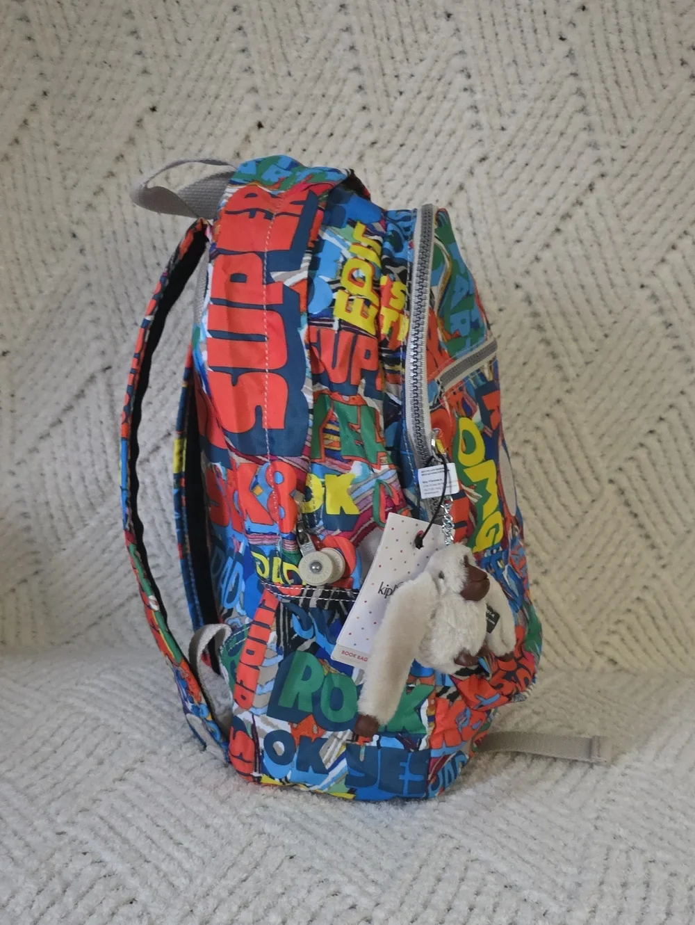 Kipling Kids Graphic Mini Backpack in Blue, Red, Yellow